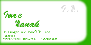 imre manak business card